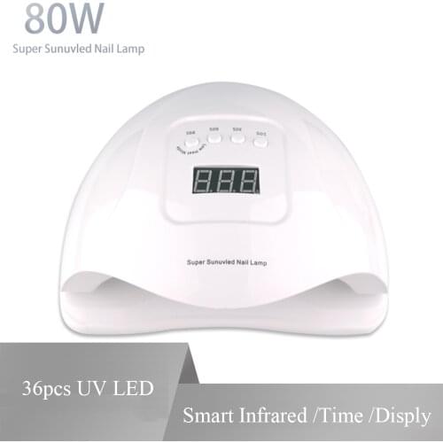 Professional Gel Polish LED Nail Dryer Lamp DIY Nail Toenail Glue Curing Lamp Manicure Tools 80W White Pink UV LED Nail Polisher