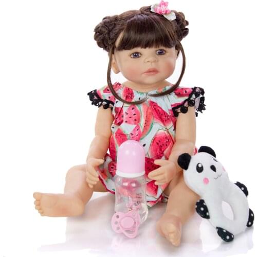 KEIUMI Lifelike Reborn Baby Dolls Girl Full Silicone Vinyl 55 cm DIY Baby Reborn Toy With Curls kids Playmates Birthday Gift