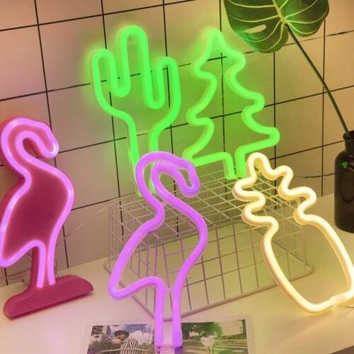 Mycyk Ins LED lights LED decorative small night lights Xmas lights neon lights Home Decor heart bat rainbow flamingo pineapple