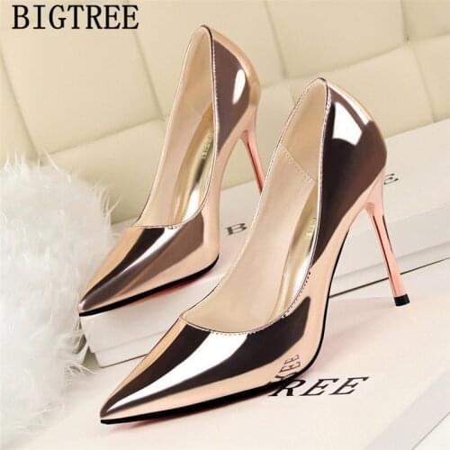 Wedding Shoes Bride Bigtree Shoes Sexy Heels Women Pumps Black Heels Office Shoes Women Gold Heels Stiletto New Arrival 2020