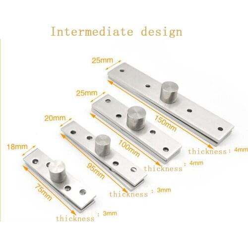 360 degree rotating shaft 75/100 / 150mm rotating hinge positioning shaft upper and lower door hidden pivot hinge stainless stee