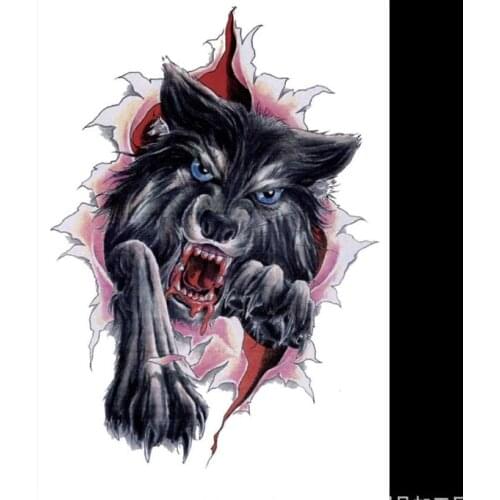 Waterproof Temporary Tattoo Sticker big size wolf Head tattoos tatto stickers flash tatoo fake for men women