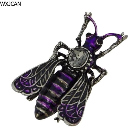 WXJCAN new jewelry lapel pins insect brooch vintage Enamel bee brooch men women brooches besplatnoy dostavkoy 48mm*30mm B5571