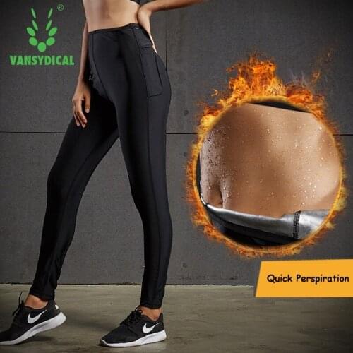 Vansydical Women Skinny Yoga Pants Running Tights Hight Waist Hot Sweat Pants Fitness Workout Leggings Lose Weight Sports Pants