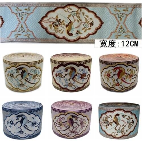 2yards 12CM Embroidery National Style Ribbon High Quality Woven Jacquard Ribbon DIY Sewing Material Headwear Curtain Sofa Decor