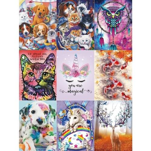 5d Diy Diamond Painting Animal Embroidery Cross Stitch Mosaic Home Decoration Sticker Handmade New Year Wall Sticker