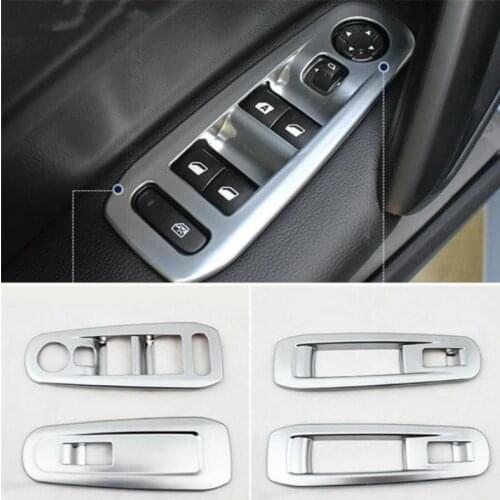 Car styling Car Accessories ABS Windows nt decoration sequins Cover ABS Chrome plate For Peugeot 308 T9 2015 2016 2017