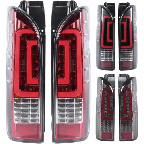 Car LED Tail Light Taillight For Toyota Hiace 2005 - 2017 2018 Rear Fog Lamp + Brake Light + Reverse + Dynamic Turn Signal