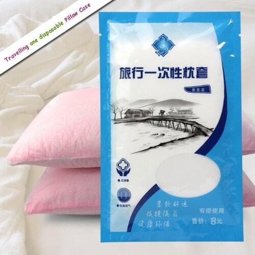 Futon 5PCS Pillowcases Dust Cover Non-woven Fabrics Disposable Cushion Pillow Covers Travel Hotel Neck Cover White 70*50cm