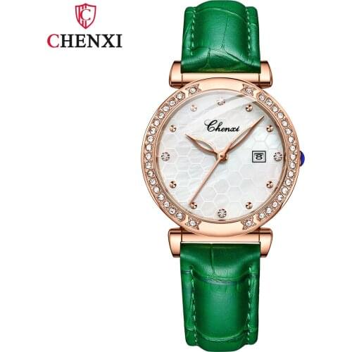 CHENXI New Women Watches Fashion Rose Gold Waterproof Top Brand Luxury Quartz Watch Gift Ladies Calendar Leather Wrist Watches