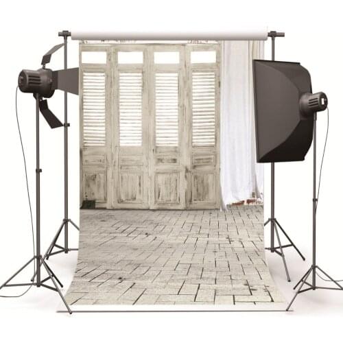 Children Photographic Backgrounds Wooden Door Curtain Photo Backdrops Cloth Vinyl Backgrounds For Photo Studio Fundo Fotografia