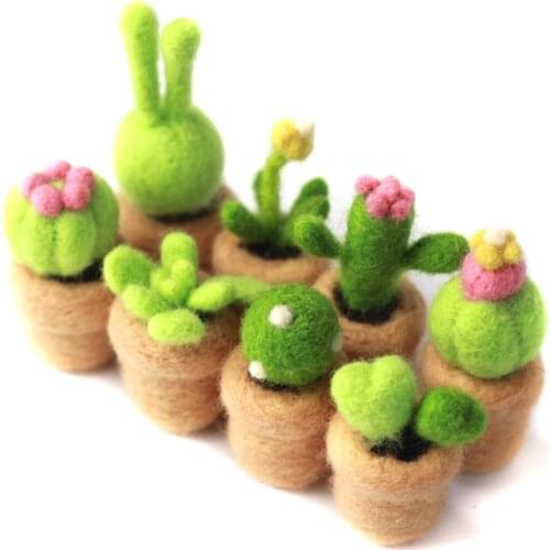 Needle Felting Kit Mini Cactus for Beginner, Felting Needles, Instructions, DIY Kit Craft Gift, Felting Kits for Beginners