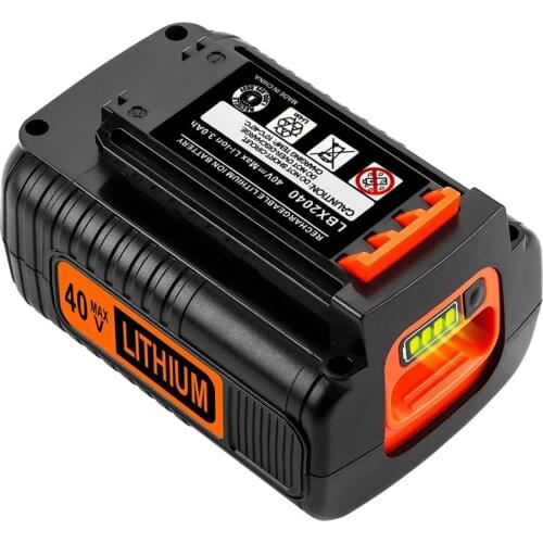 3.0Ah 4.0Ah 40V Max Lithium Rechargeable Battery Compatible with Black & Decker BL2036 LBXR36 LBX2040 LBXR2036 LBX1540 LBX2540
