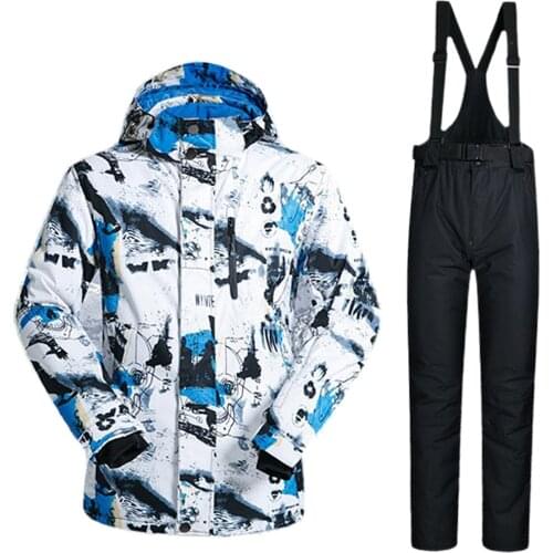 Mens Mountain Ski Jacket Windproof Rain Jacket And Pants for Outdoor Winter