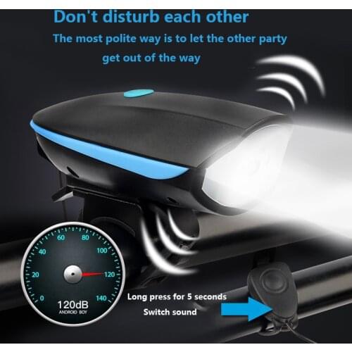 Night ride waterproof strong light mountain bike accessories bicycle lamp charging horn USB multi-function headlamp set