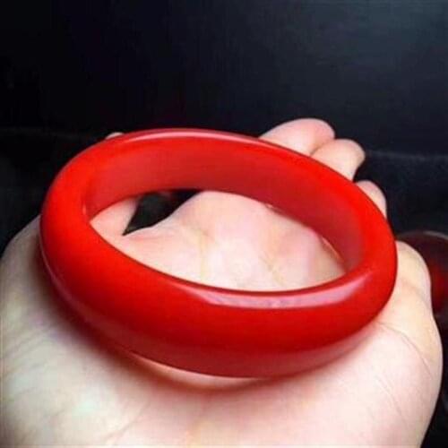 Natural Red Hand Carved Jade Bracelet Fashion Jewelry Mens and Womens Bracelet Charm Jewelry Fashion Accessories