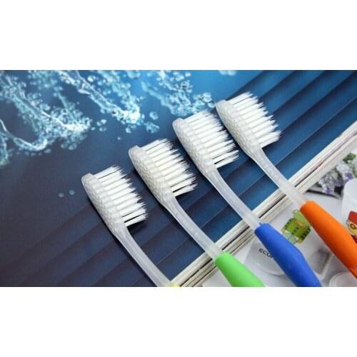 New Arival 4pcs/Retail Pack candy color dual NANO toothbrush white soft bristle adult toothbrush as dental hygiene care product