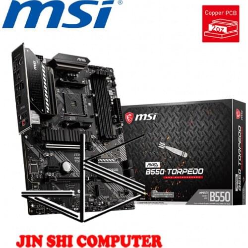NEW MSI MAG B550 TORPEDO Support for 3rd Gen AMD Ryzen SOCKET AM4 Supports DDR4 Memory, up to 5100+(OC) MHz PCIe 4.0 M.2 SLOT