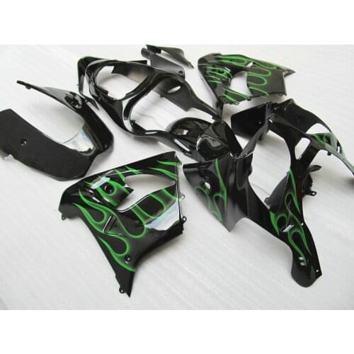 Abs green flames Fairings For Kawasaki Ninja Zx9r 2003 2002 02 03 Glossy style Fairing kit EMS free xl95