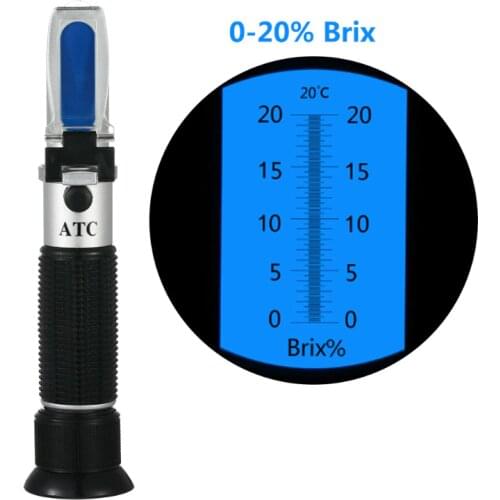 0-20% Handheld Honey water Fruit Sugar Solution Brix Refractometer Juice Sweetness Saccharimeter Concentration Meters Sale