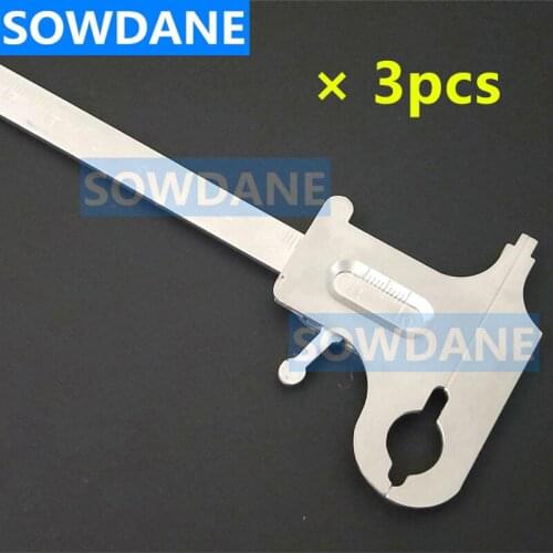 3 pieces Dental Orthodontic Ruler Stainless Steel Dental Ortho Vernier Caliper Gauge Micromete Measuring Rulers Dental Lab Tool