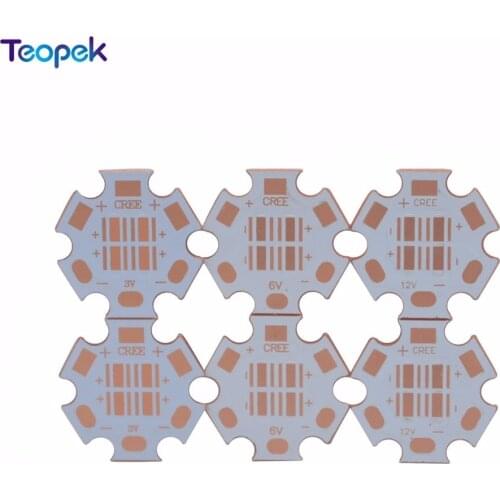10pcs 20MM led Coper PCB Board Led Heatsink Thermal Separation Led Lamp Base For 4D Cree XPE XTE XPG 3535 LED 12V/6V/3V
