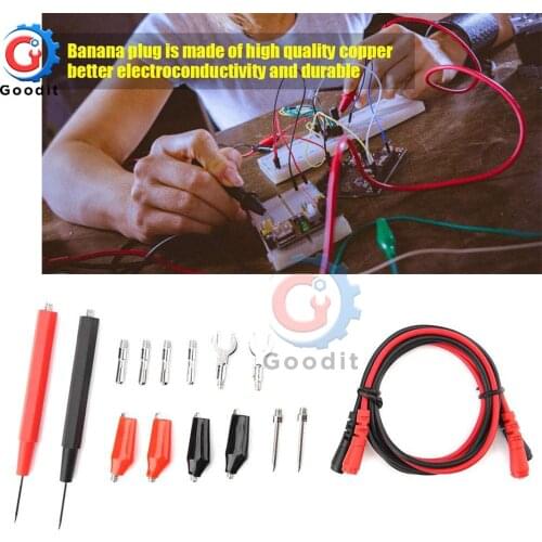 P1500 Test Leads Kit for Digital Multimeter Test Lead Alligator Clip U-Type Needle Probe Banana Plug Replaceable Test Wire Probe