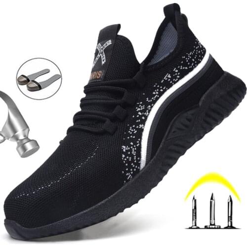 Safety Shoes For Men Women Work Shoes Steel Toe Cap Work Sneakers Men Security Boots Lightweight Safty Shoes Steel Toe Shoes
