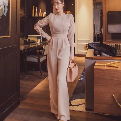 Elegant Business Jumpsuits Women 2020 New Long Playsuits Casual Office lady Work Wear Rompers