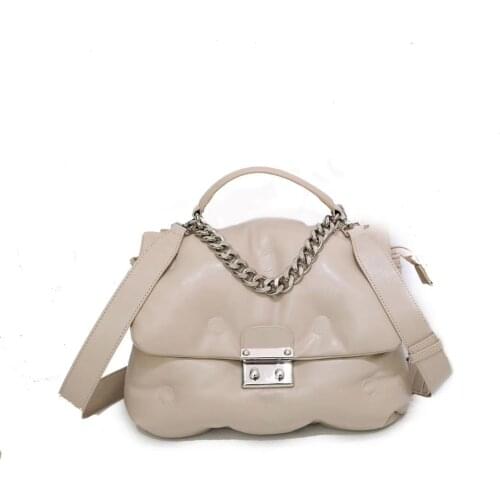 Winter Fashion Cotton Crossbody Bag Wide Strap Messenger Bag New Fluffy Leather Soft Space Shoulder Bag Lady Hand Bags Tote Bag