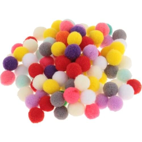 100pcs Mixed Pom Poms Pompoms Ball Xmas DIY Craft 10/15/20/25/30mm