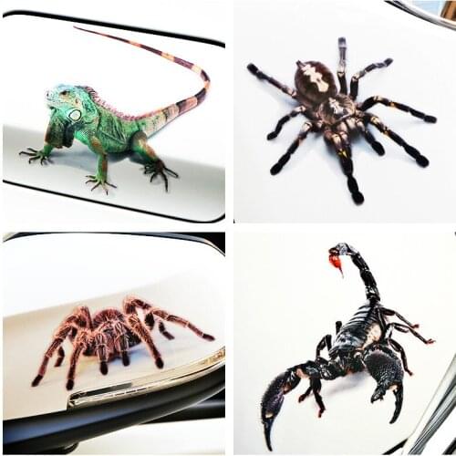 Aliauto Car-styling Scorpion Spider Lizard 3D Car Sticker and Decal Scratch Cover Accessories for Ford Focus Bmw Audi Volkswagen