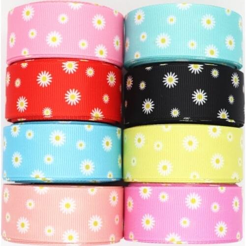 5 yards 1'' 25MM Flowers Printed Grosgrain Ribbons For Hair Bows DIY Handmade Materials Y2020071004