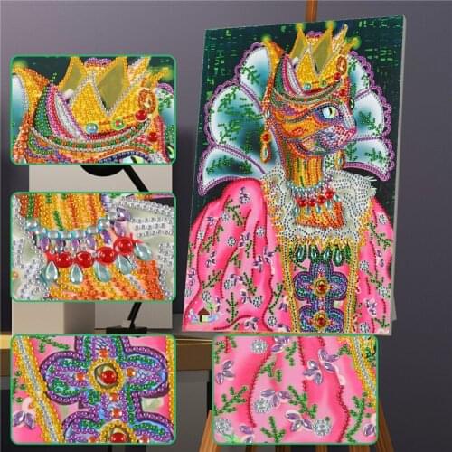 5D DIY Diverse Diamond Painting Cartoon Cat Rhinestone Embroidery Mosaic Decorative Painting