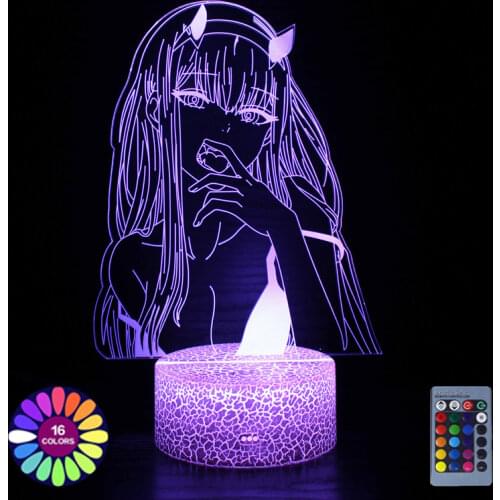 Anime 3D Lamp Zero Two Figure LED Night Lights For Kids Child Girls Bedroom Decor Light Holiday Gift Manga Darling In The Franxx