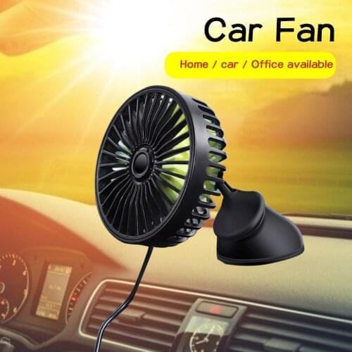 12V/24V Car Fan 360 Degree Rotatable Dashboard Fan With 3 Speed USB Powered Fan Reaches 4000 Rpm Car Accessories