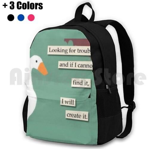Untitled Goose-Looking For Trouble Outdoor Hiking Backpack Riding Climbing Sports Bag Untitled Goose Game Untitled Goose Game