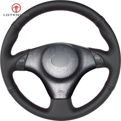 LQTENLEO Black Genuine Leather Steering Wheel Cover for Toyota RAV4 Celica 1998-2005 MR2 2000-2004 Lexus IS200 IS300 1999-2005