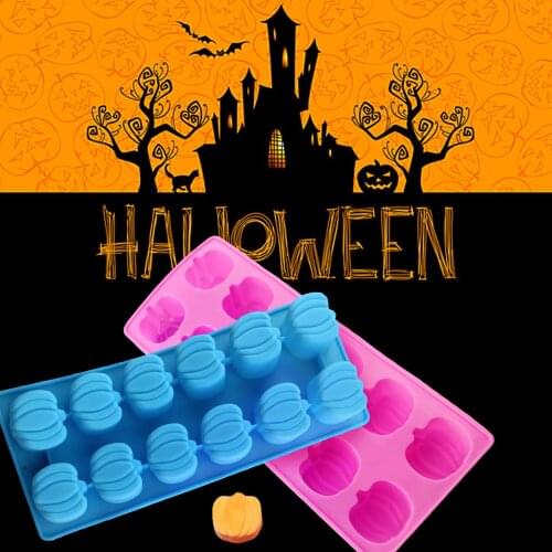 Halloween Holiday Pumpkin Cake Mold 12 Cavities Pumpkin Shape Chocolate Molds DIY Cake Decorating Tools Bakery Accessories