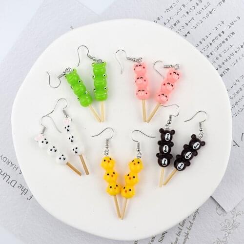 Korea Fashion Cute Lollipop Unusual Earrings For Women 2021 Egirl Cute Frog Pig Bear Duck Rabbit Pendant Earring Resin Jewelry