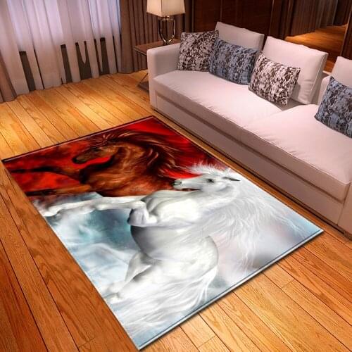 3D Print Carpet Cartoon Animal Red/White Horse Pattern Child Game Mat Baby Crawl Area Rug Kids Room Play Carpets for living room