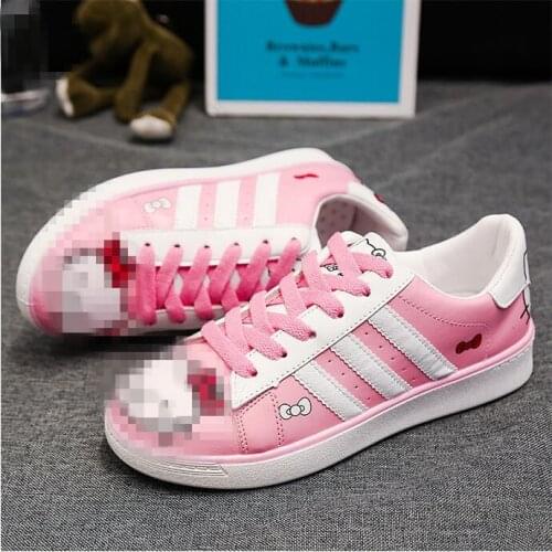 Anime Harajuku Cartoon Sneakers Kawaii Cat Printing Shoes For Women Girls Lolita Shoes