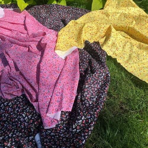 Summer Chiffon Crepe De Chine Printed Polyester Fabric Cloth Soft Handmade Diy Dress Fashion Sewing Fabrics Home Textile
