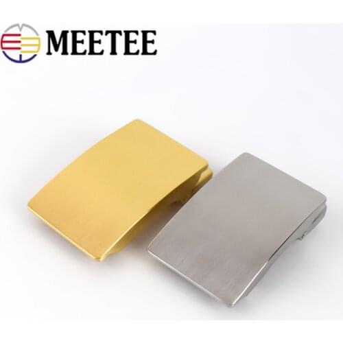 Meetee 1pc 36mm Stainless Steel Mens Belt Buckle Without Teeth Automatic Head DIY Business Casual Leather Craft Accessories