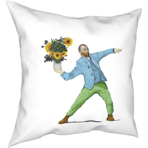 Van Gogh Pillows Rooms Banksy Street Art Graffiti Spray Colour Pop Art Pillows Case House Decoration Pillows Coverage 45*45cm