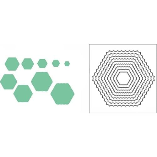 New Inverted Scalloped Hexagons Craft Embossing Mold 2021 Metal Cutting Dies for DIY Decorative Scrapbooking Album Card Making