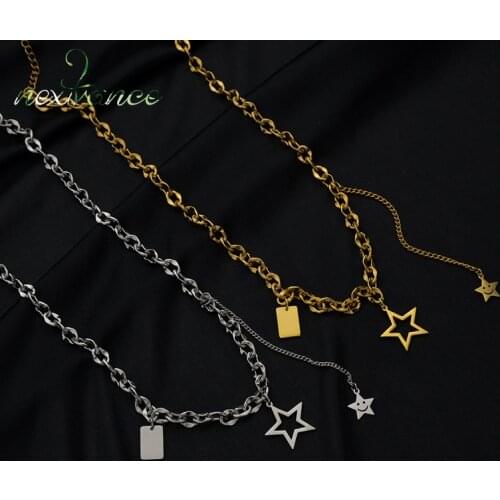 Nextvance Sweet Stainless Steel Necklace Star Pendant Thick O-chain Necklaces For Women Grilfriend Jewelry Gift