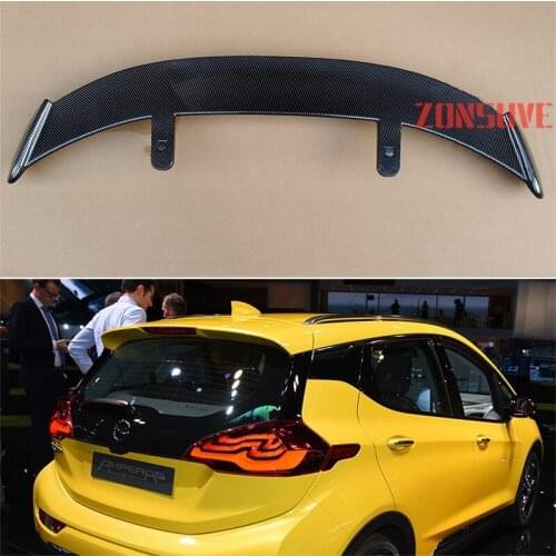 Use For Opel 2016 Ampera ABS Plastic Carbon Fiber Look Hatchback SUV Roof Rear Wing Body Kit Accessories