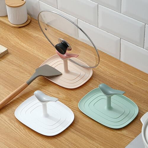 Pan Pot Cover Lid Rack Stand Spoon Holder Stove Cooking Organizer Home Storage Soup Spoon Bird Modeling Racks Rests Kitchen Tool