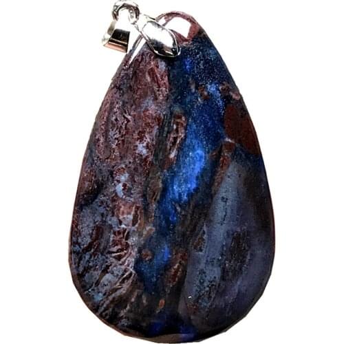 Real Natural Royal Blue Sugilite Pendant For Women Man Crystal 41x26x10mm Water Drop Beads South Africa Anticancel Stone AAAAA